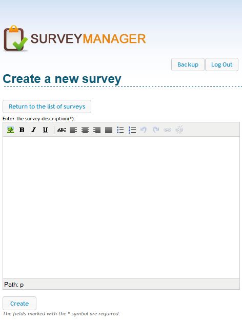 Create Survey